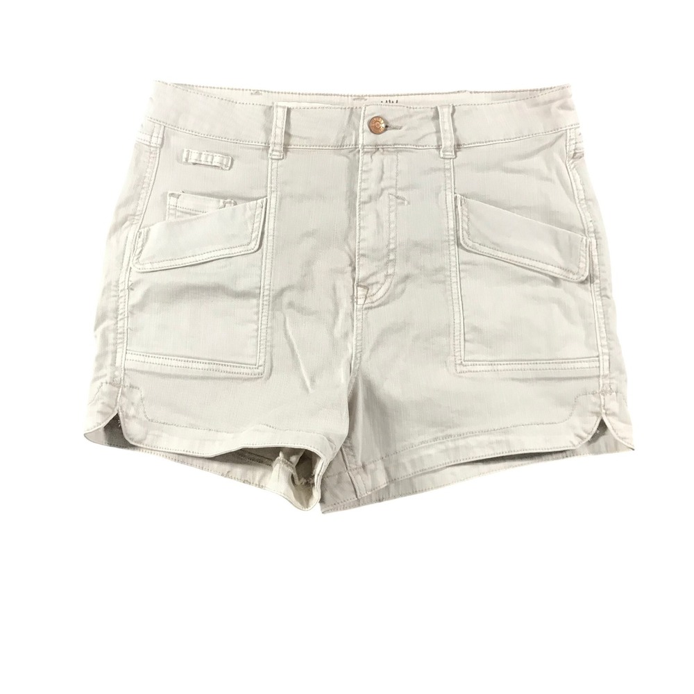 Pilcro Womens High Rise Utility Cargo Shorts Cream Corduroy‎ Size 30